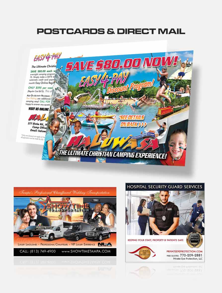 Full Color Business Postcard Design and Printing Services